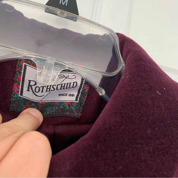 Vintage Rothschild Coat Girls 5 Purple Wool Capelet Collar Dress Velvet - Picture 3 of 8